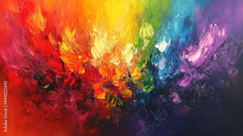 Abstract Rainbow Painting