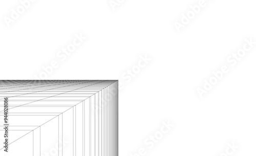 Architecture building vector 3d illustration on white background