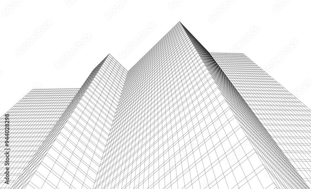 Architecture building vector 3d illustration on white background Architecture building vector 3d illustration on white background