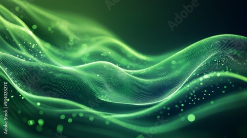 Green Wavy Abstract Digital Background