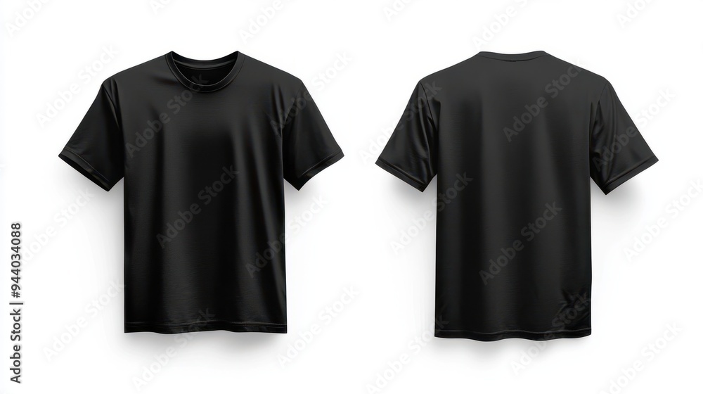 blank black tshirt front and back views isolated on white apparel mockup design blank black tshirt front and back views isolated on white apparel mockup design