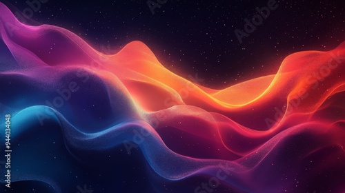 Vibrant Abstract Wavy Landscape