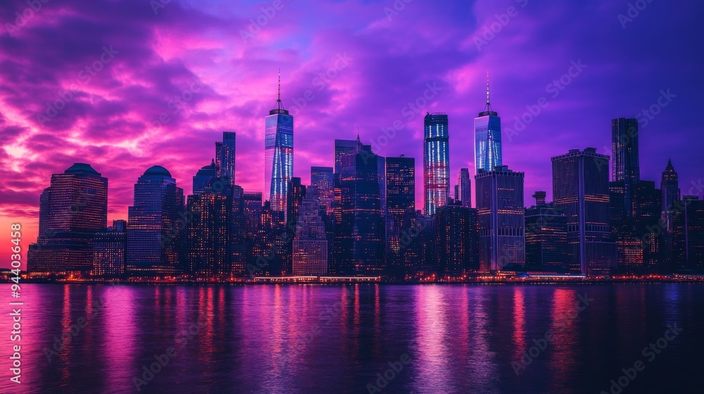 Fototapeta premium Urban Skyline at Dusk