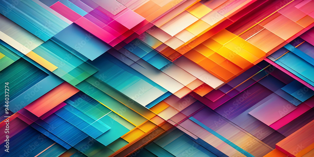 Geometric Tapestry: A vibrant abstract composition of overlapping geometric shapes in a kaleidoscope of warm and cool tones. Geometric Tapestry: A vibrant abstract composition of overlapping geometric shapes in a kaleidoscope of warm and cool tones.