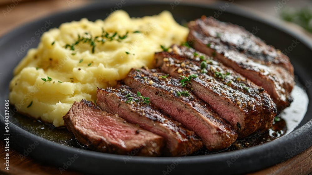 gourmet comfort food, juicy meat paired with creamy mashed potatoes make for a satisfying and comforting meal that is sure to please gourmet comfort food, juicy meat paired with creamy mashed potatoes make for a satisfying and comforting meal that is sure to please