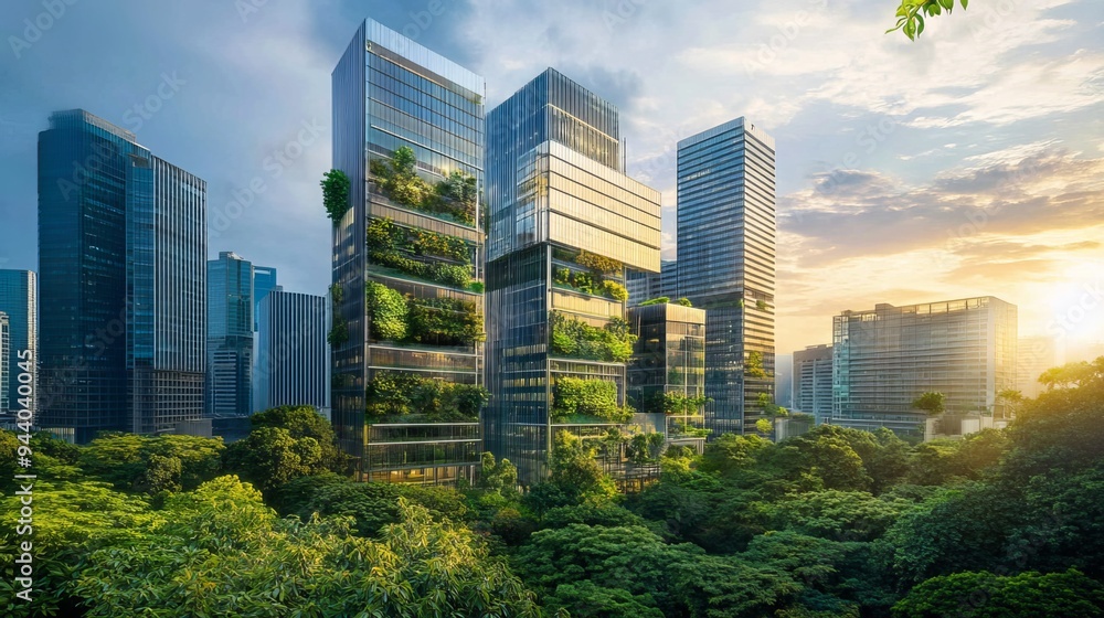 City skylines blend glass and greenery, showcasing modern architecture that seamlessly integrates with nature. Urban landscapes embrace eco-friendly designs City skylines blend glass and greenery, showcasing modern architecture that seamlessly integrates with nature. Urban landscapes embrace eco-friendly designs