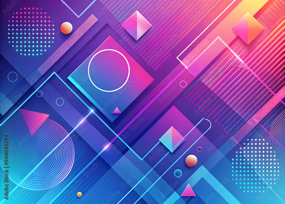 Abstract Vibrant Geometric Shapes: This abstract design uses a variety of geometric shapes in vibrant colors to create a dynamic and eye-catching composition. Abstract Vibrant Geometric Shapes: This abstract design uses a variety of geometric shapes in vibrant colors to create a dynamic and eye-catching composition.