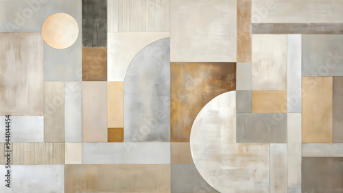 Wallpaper Mural Whispering Earth Tones: Abstract watercolor circles in soft, earthy hues create a calming and sophisticated background. Torontodigital.ca
