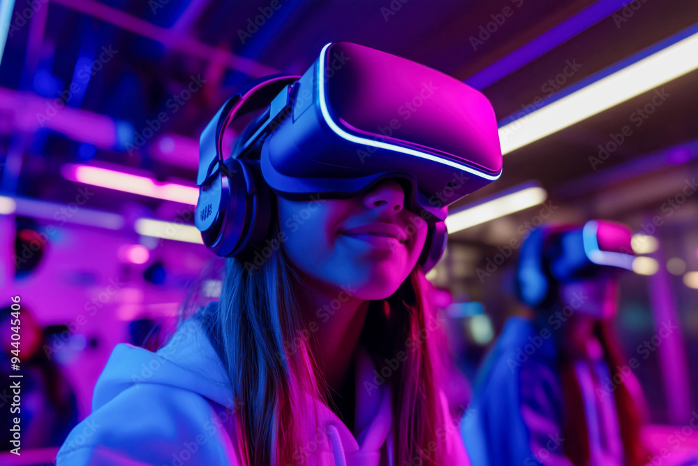 Young Woman Experiencing Virtual Reality Young Woman Experiencing Virtual Reality