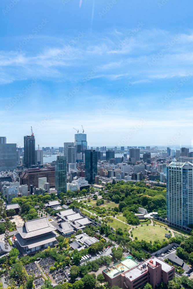 Fototapeta premium Vue du quartier Roppongi de la tour de Tokyo