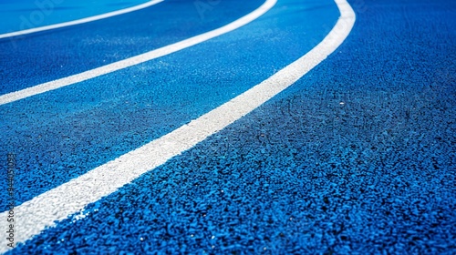 Lane Markings: A detailed image focusing on the crisp white lane markings, perfectly contrasting against the bright blue track surface.