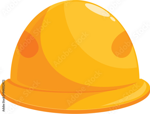 Shiny yellow construction hard hat protecting a worker's head from injury on a building site