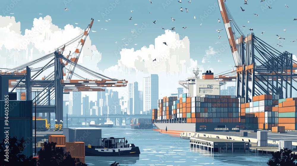 Obraz premium import export