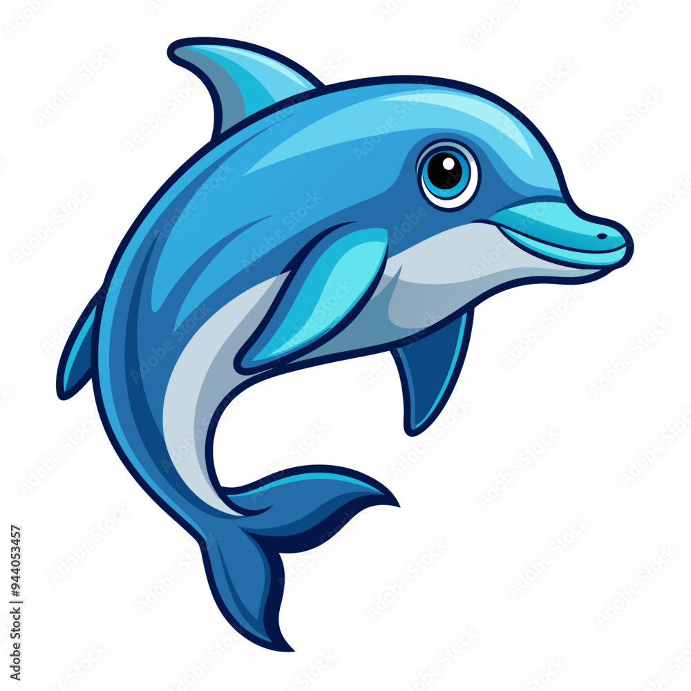 A Cartoon Dolphin Leaping Out of the Water
