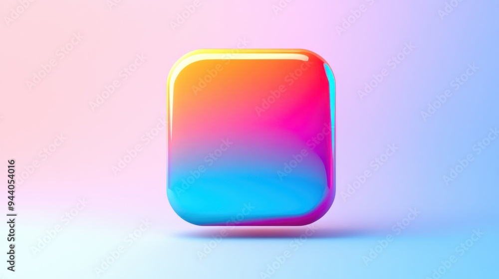 Clean and simple button icon with vibrant colors, floating against a clear bright background. Clean and simple button icon with vibrant colors, floating against a clear bright background.