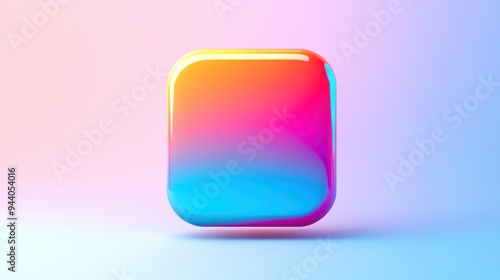 Clean and simple button icon with vibrant colors, floating against a clear bright background.