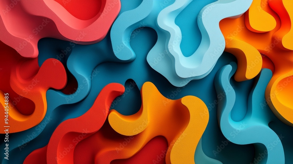 A colorful abstract painting with a lot of different colors and shapes A colorful abstract painting with a lot of different colors and shapes