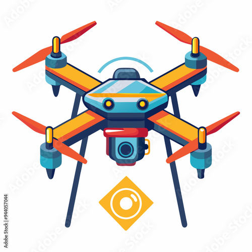 Colorful Quadcopter Drone with a Camera