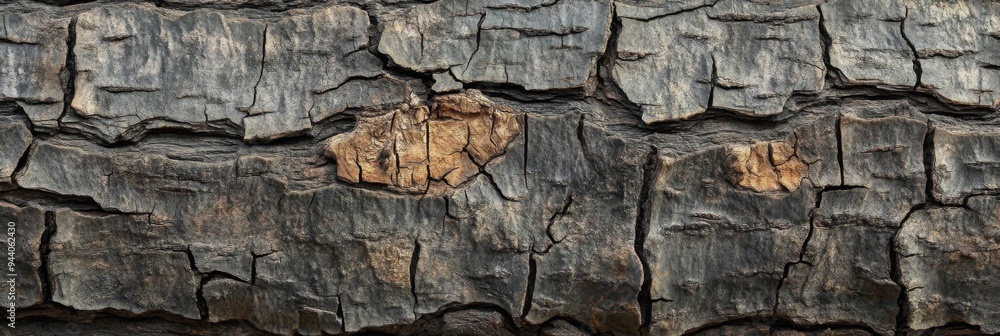 A detailed closeup view of rough tree bark that highlights intricate textures A detailed closeup view of rough tree bark that highlights intricate textures