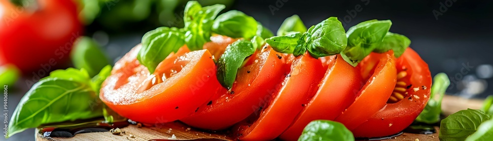 Fresh Tomato and Basil Salad with Olive Oil and Pepper Fresh Tomato and Basil Salad with Olive Oil and Pepper