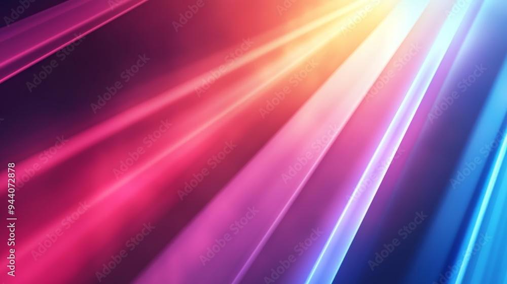 Fototapeta premium Concert stage with a burst of light rays, vibrant colors, energetic and lively atmosphere