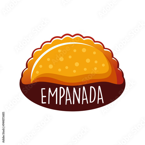 Empanada logo design vector illustration template delicious