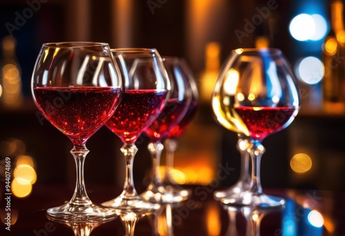 stunning reflections wine glasses textured surfaces showcasing light color variations, aesthetic, ambiance, art, arrangement, background, beauty, beverage