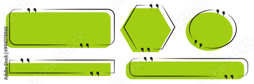 Quote vector bubbles for text, speech. Quotation box frames with borders design for comment, title, citation, chat design eps10