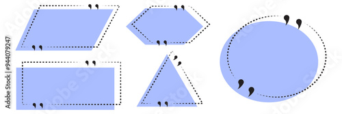 Quote vector bubbles for text, speech. Quotation box frames with borders design for comment, title, citation, chat design eps10