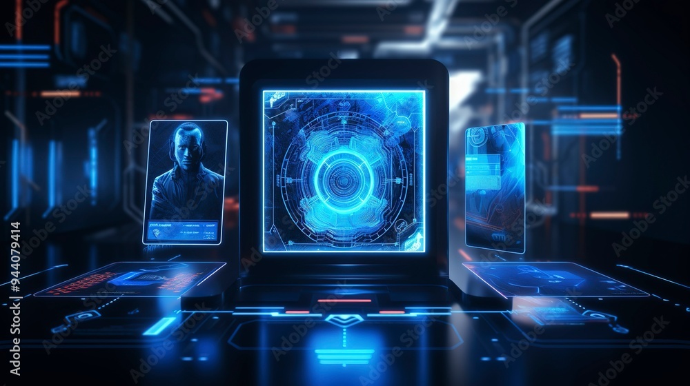 Naklejka premium A photo of a biometric security system