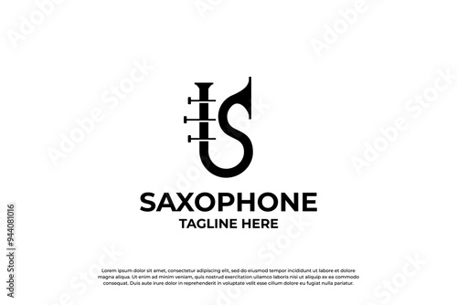 Letter S trumpet logo design