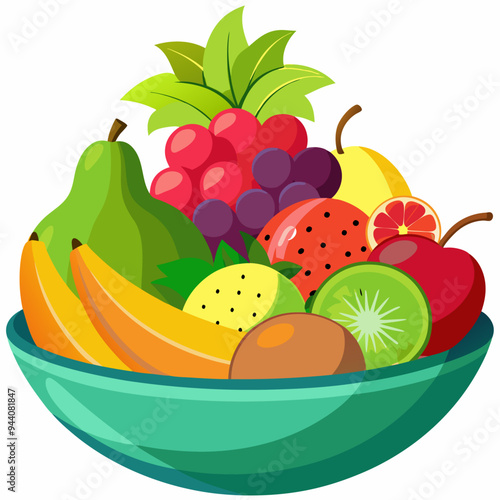 A bowl overflowing with a variety of fresh fruits