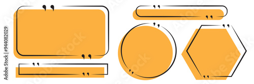 Quote box frame, big set. Texting quote boxes. Colored Blank template quote text info design boxes quotation bubble blog quotes symbols design eps10 