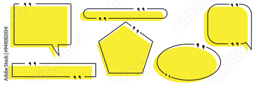 Quote box frame, big set. Texting quote boxes. Colored Blank template quote text info design boxes quotation bubble blog quotes symbols design eps10 