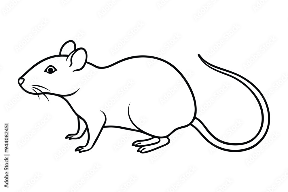 Rat line art vector illustration Rat line art vector illustration
