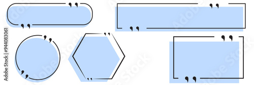 Quote box frame, big set. Quote box icon. Texting quote boxes. Blank Grunge brush background design eps10 