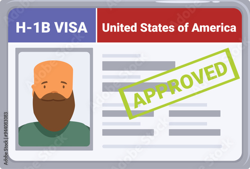 Bearded man is receiving his approved h 1b visa to work in the united states