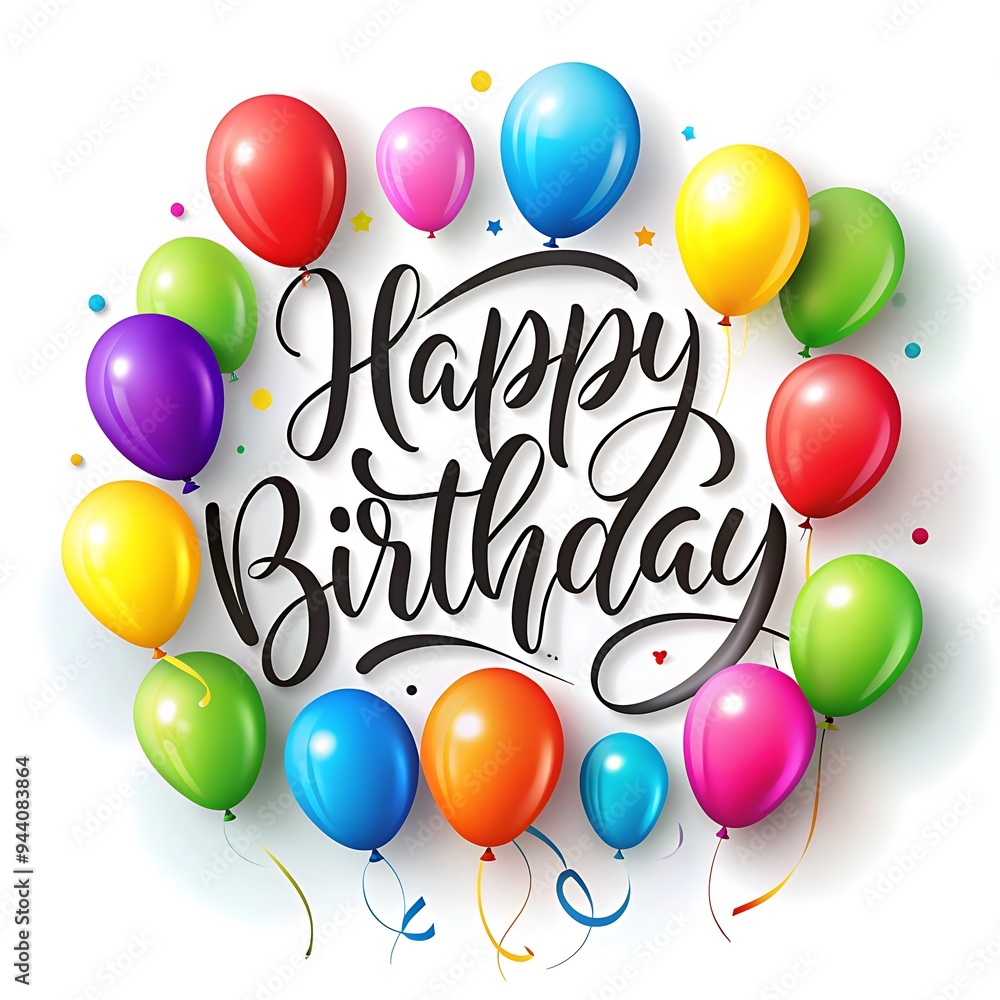 Happy birthday background with colored balloons Happy birthday background with colored balloons