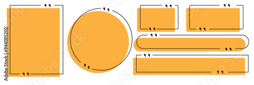Set quote box frame, texting quote blank template boxes, design boxes quotation bubble blog symbols eps10 