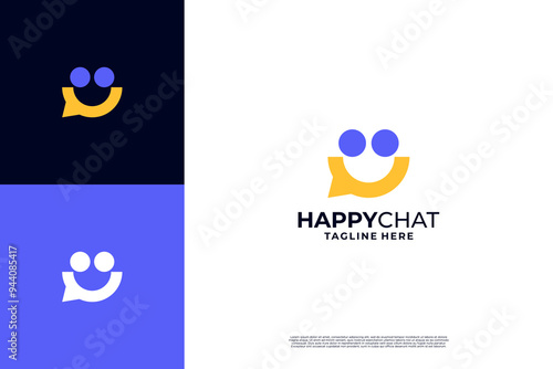 Happy chat logo design inspiration