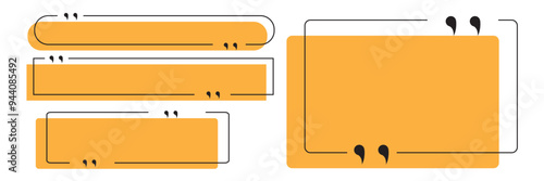 Set quote box frame, texting quote blank template boxes, design boxes quotation bubble blog symbols eps10 