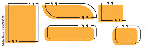 Set quote box frame, texting quote blank template boxes, design boxes quotation bubble blog symbols eps10 