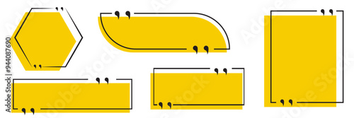 Set with quote box frame in abstract style. Vector texting quote boxes. Bubble banners with message box and comment box eps 10 file
