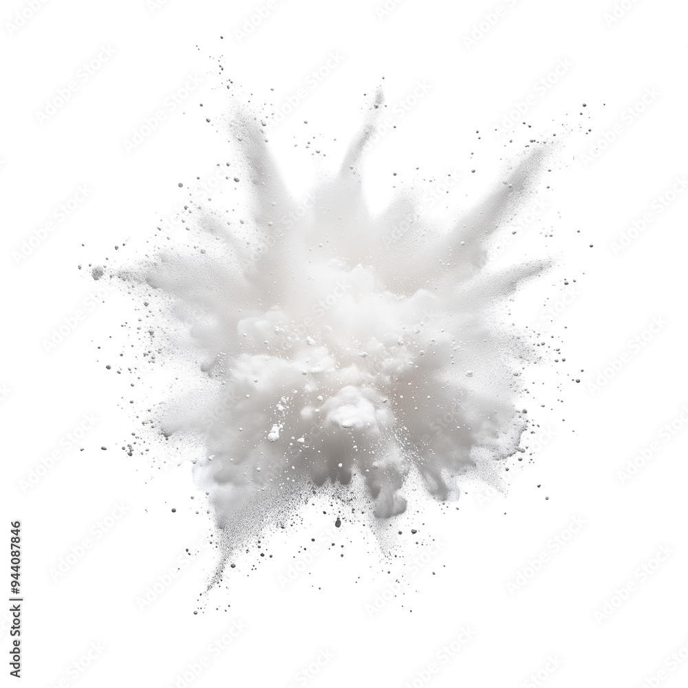 Explosion of white powder. Explosion of white powder.