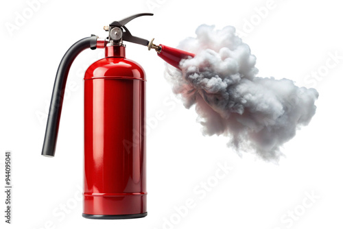 Red fire extinguisher blow smoke png