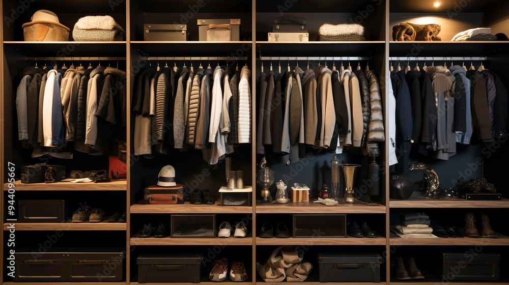 A photo of a clutter-free and organized closet space A photo of a clutter-free and organized closet space