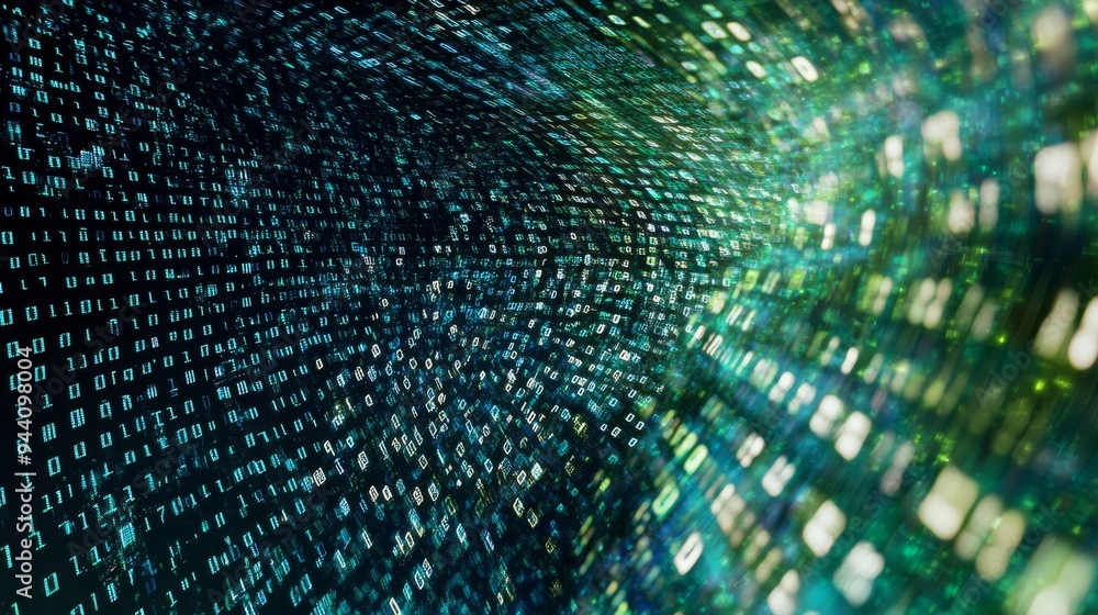 Binary Code Tunnel, digital , abstract , technology Binary Code Tunnel, digital , abstract , technology