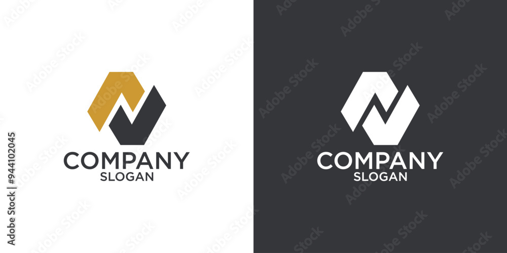 letter N abstract geometry logo vector design letter N abstract geometry logo vector design