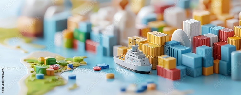 Economic sanctions, isolated country with trade barriers, 3D illustration Economic sanctions, isolated country with trade barriers, 3D illustration