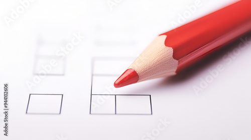 Red Pencil Hovering Over Checkbox - Make Your Choice!